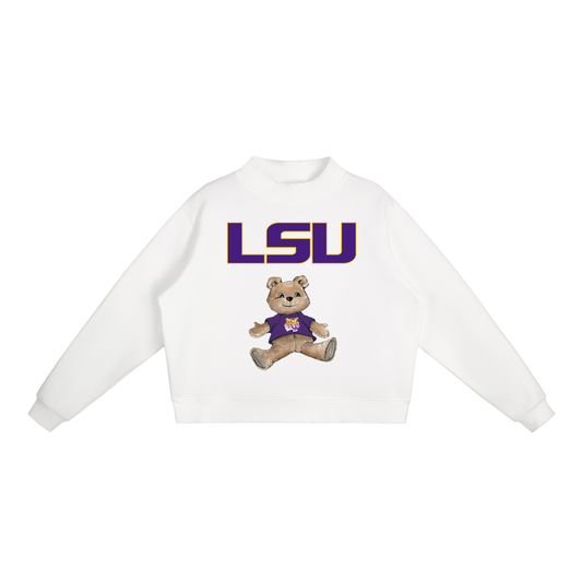 LSU Mock-Neck Crew Sweatshirt