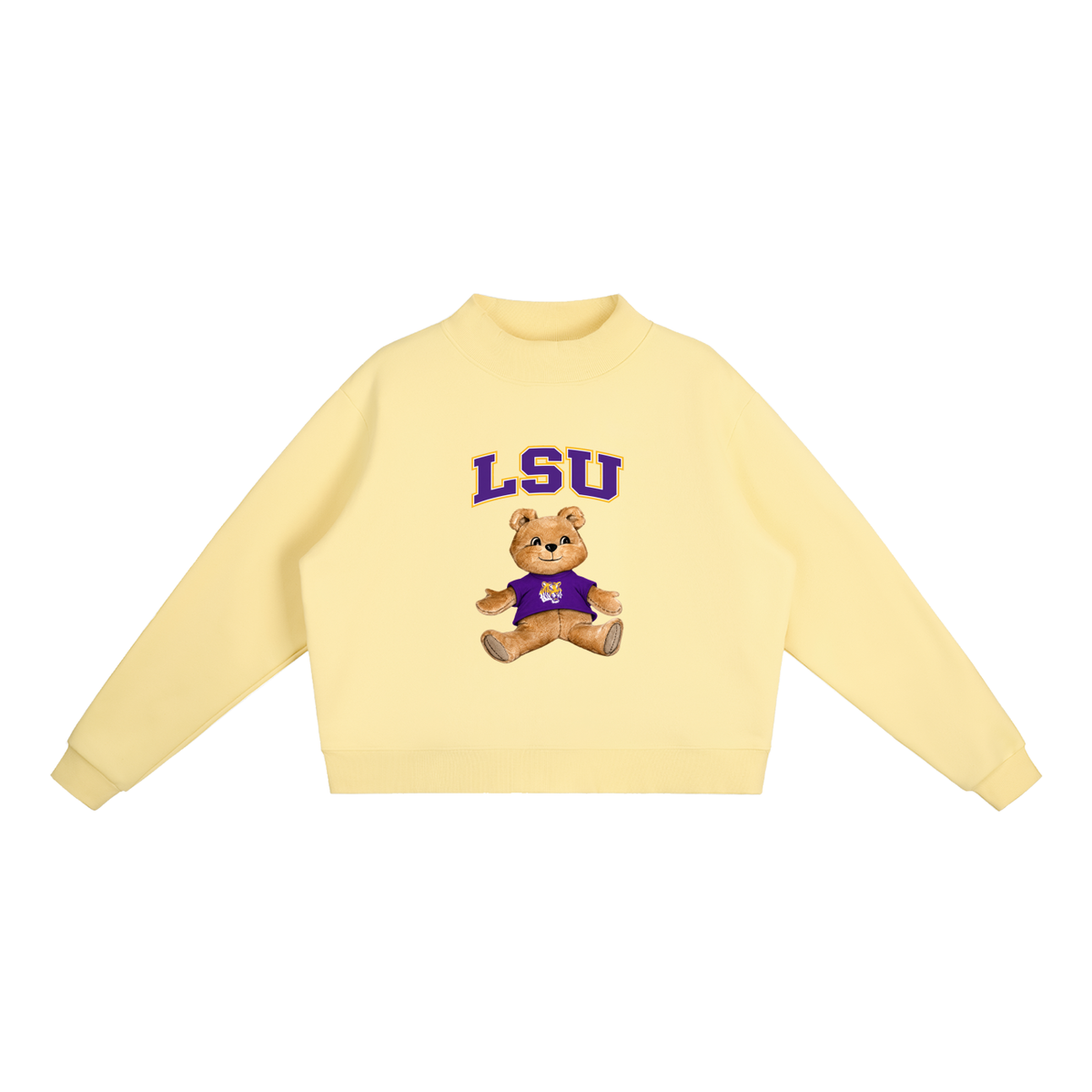 LSU Mock-Neck Crew Sweatshirt