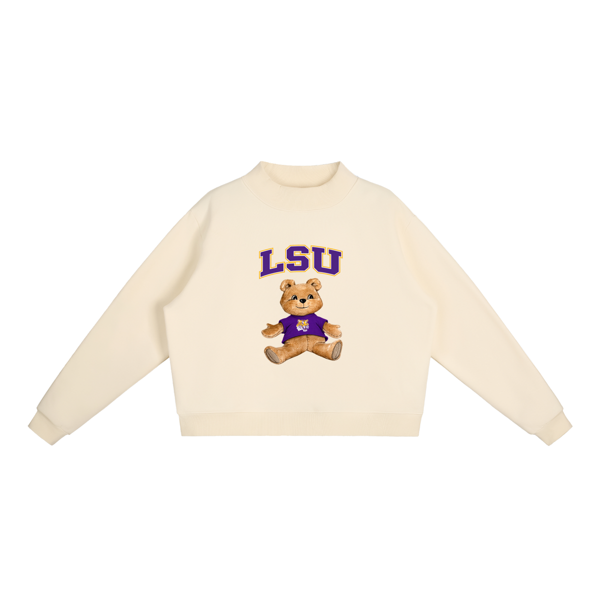 LSU Mock-Neck Crew Sweatshirt