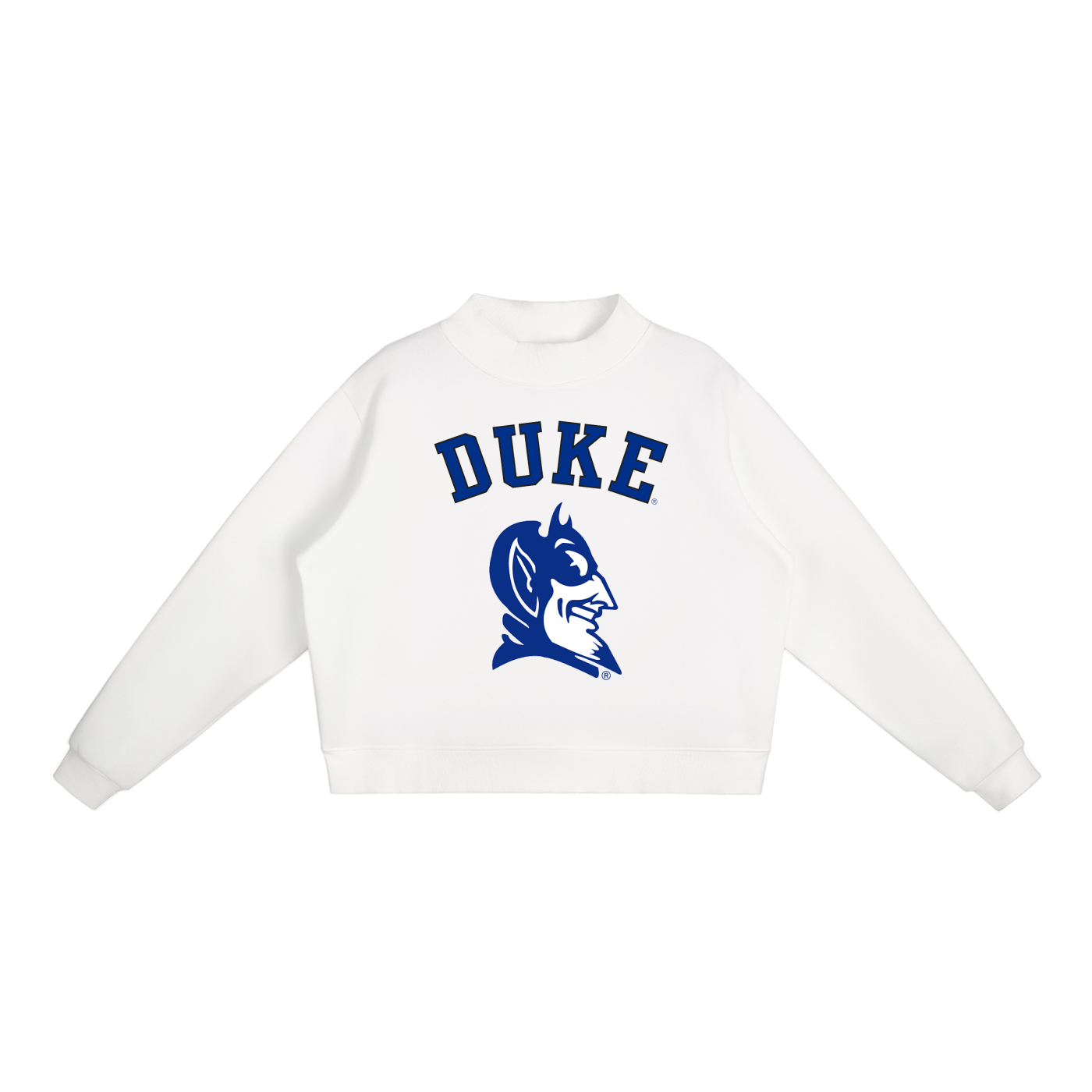 Duke Blue Devil Mock-Neck Crew Sweatshirt