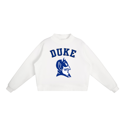 Duke Blue Devil Mock-Neck Crew Sweatshirt