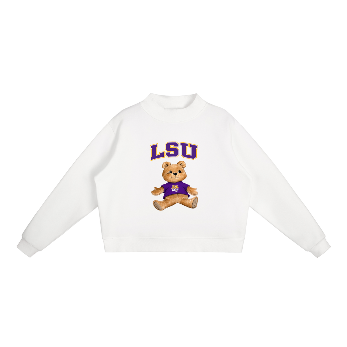 LSU Mock-Neck Crew Sweatshirt