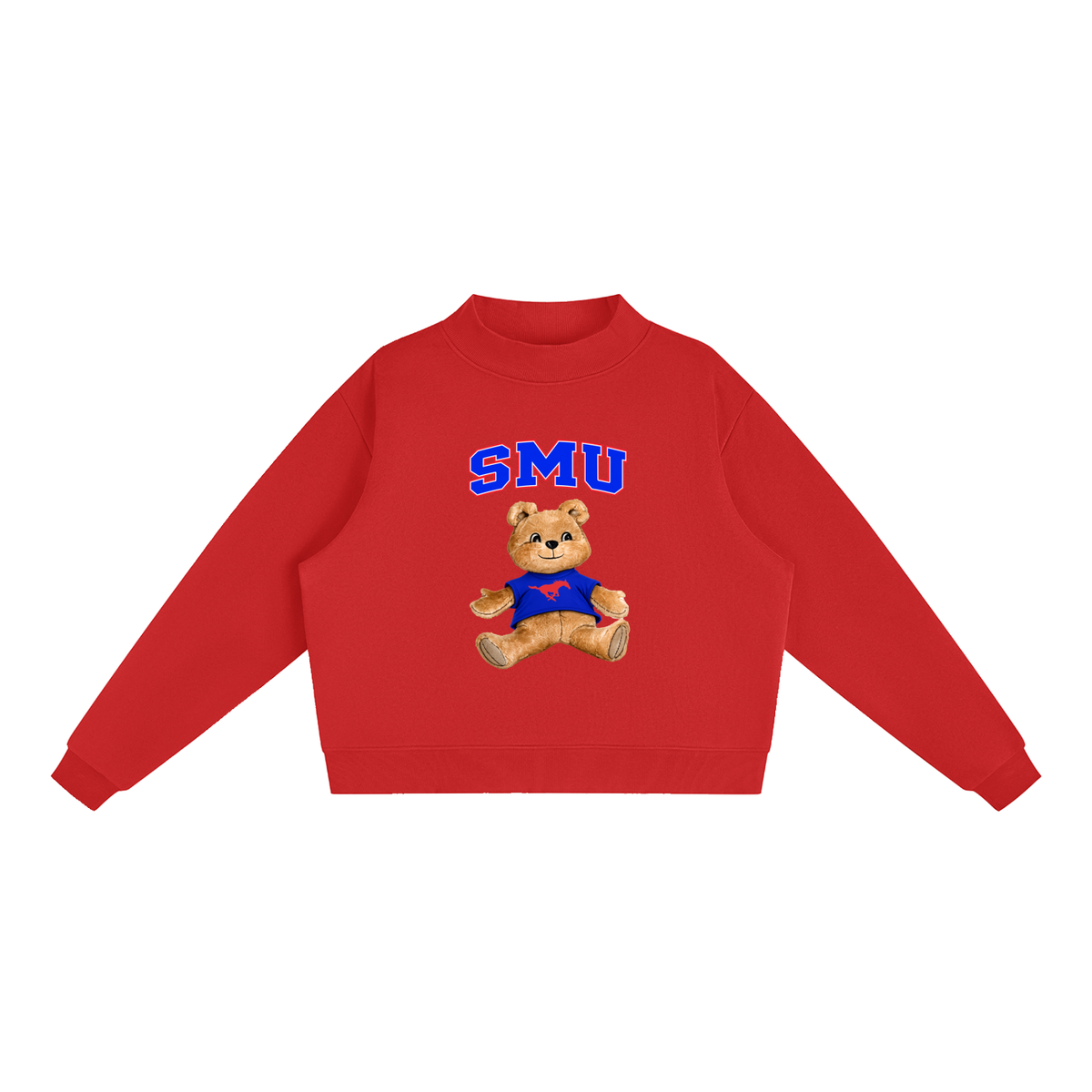 SMU Mock-Neck Crew Sweatshirt