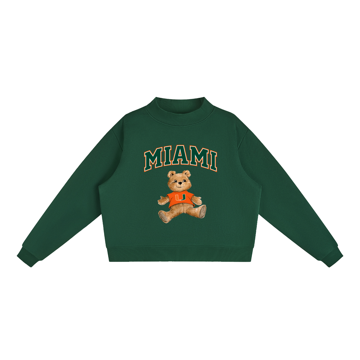 University of Miami Mock-Neck Crew Sweatshirt