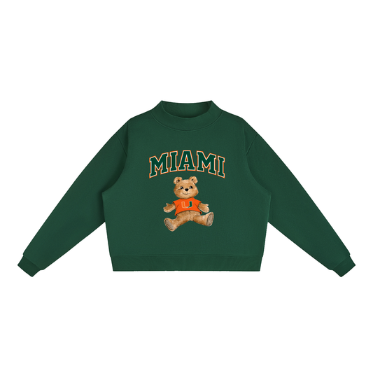 University of Miami Mock-Neck Crew Sweatshirt