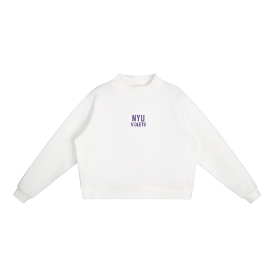 NYU Embriodered Mock-Neck