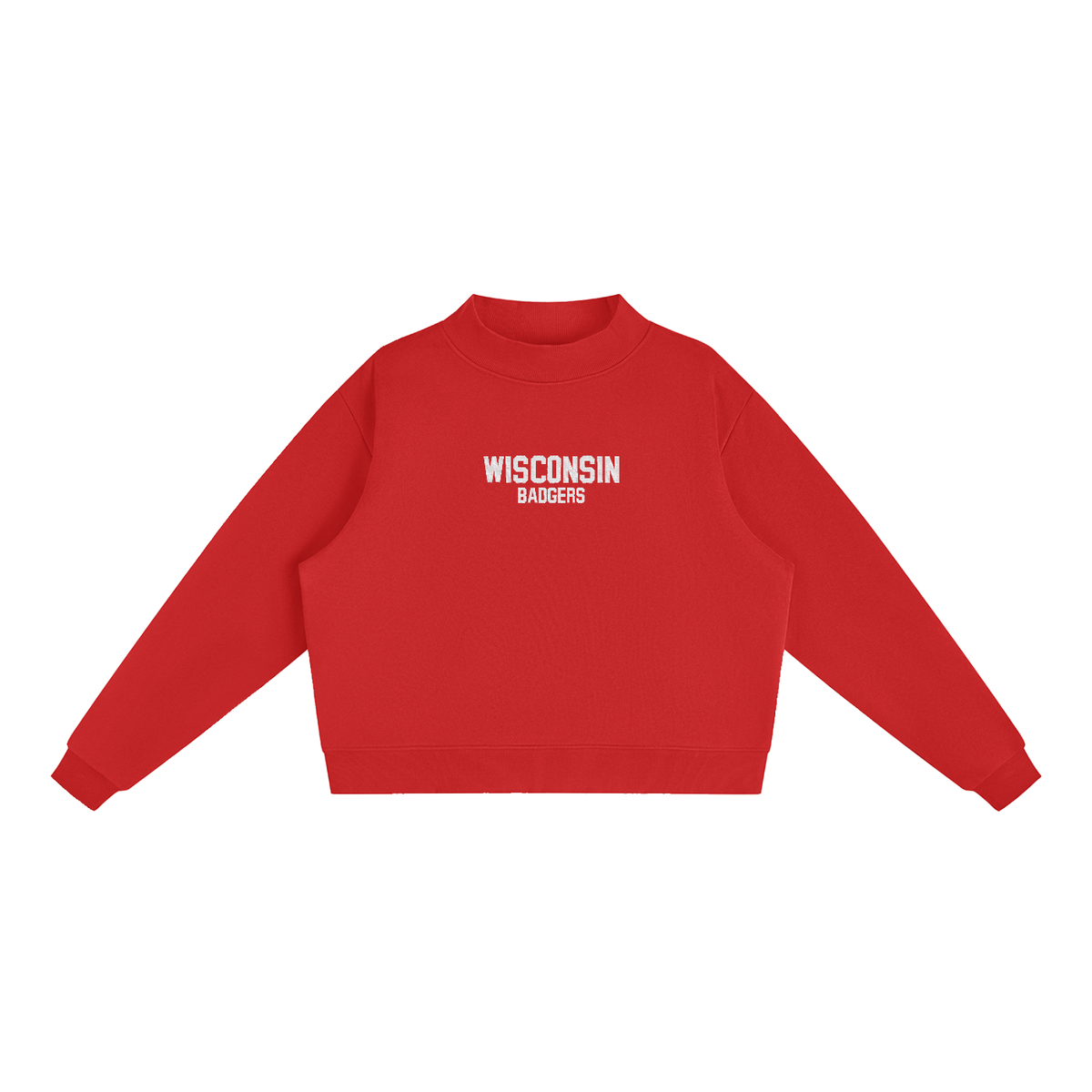 Wisconsin Embroidered Mock-Neck