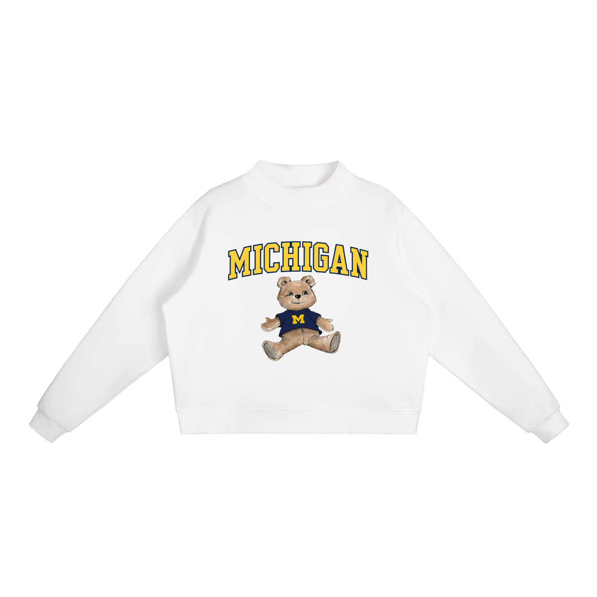University of Michigan Mock Neck Crew Sweatshirt
