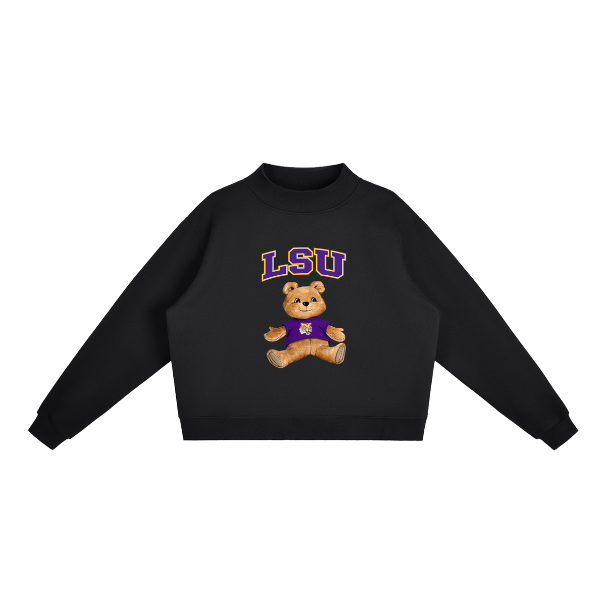 LSU Mock-Neck Crew Sweatshirt