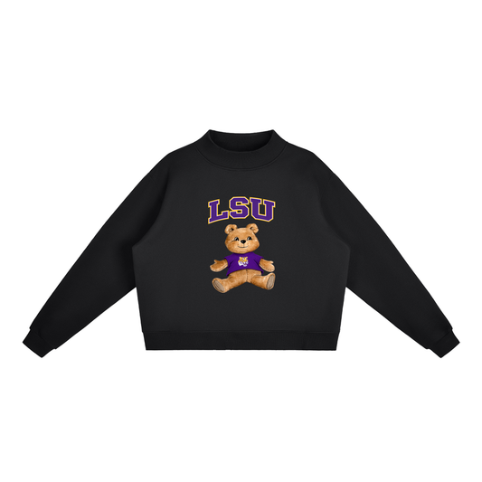 LSU Mock-Neck Crew Sweatshirt