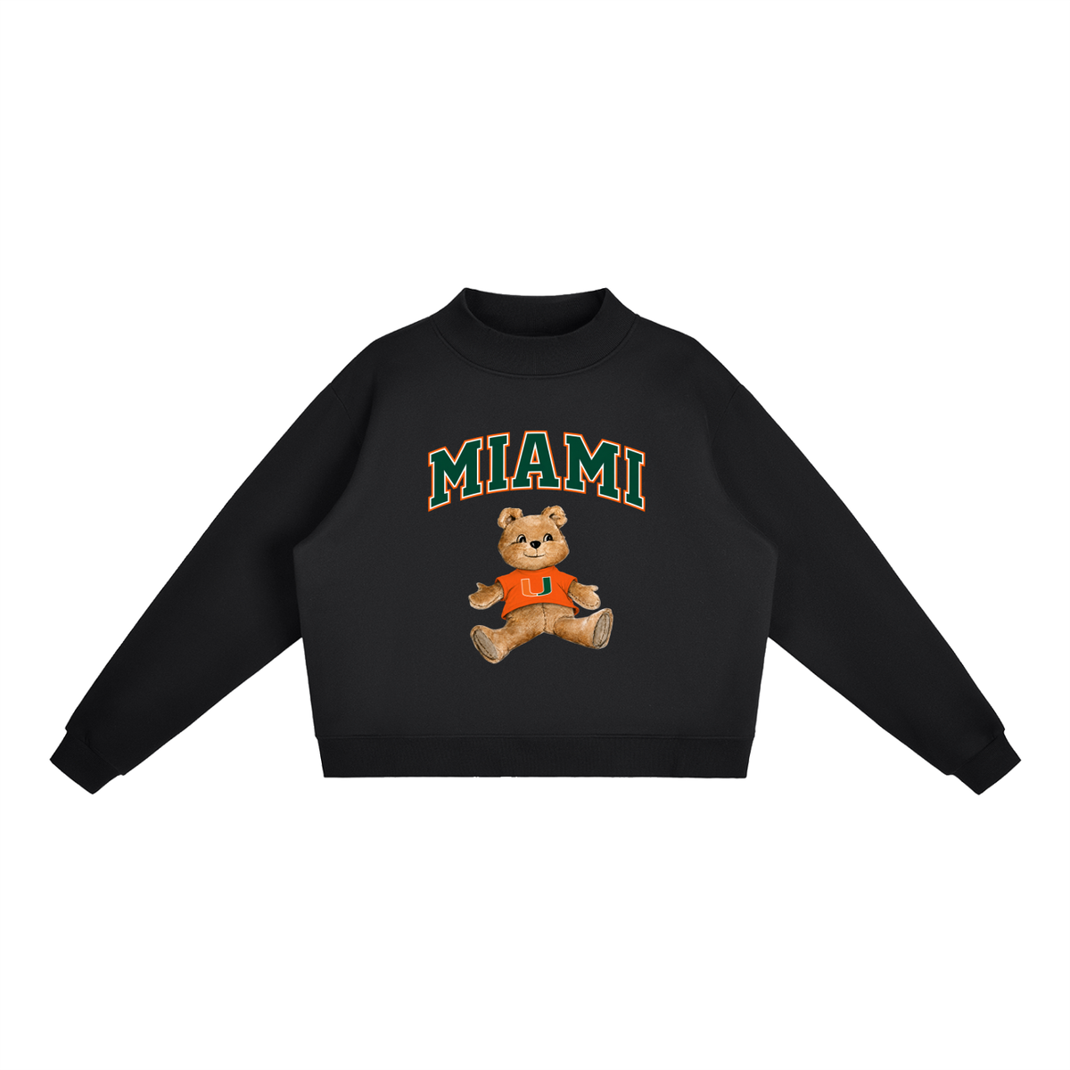 University of Miami Mock-Neck Crew Sweatshirt