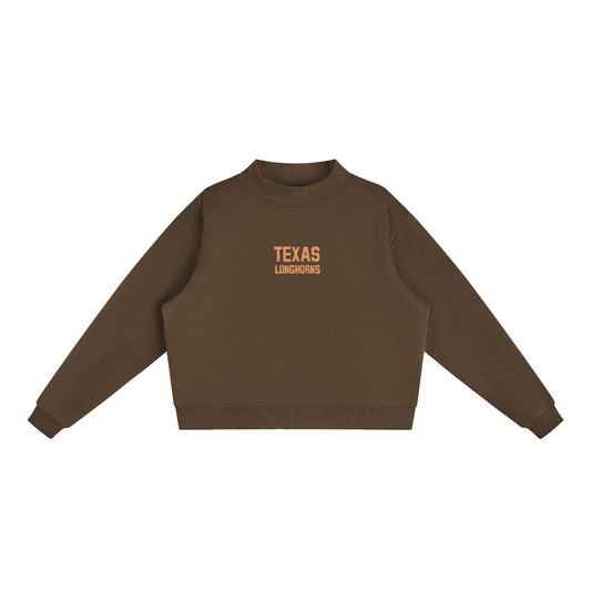 Texas Embroidered Mock-Neck