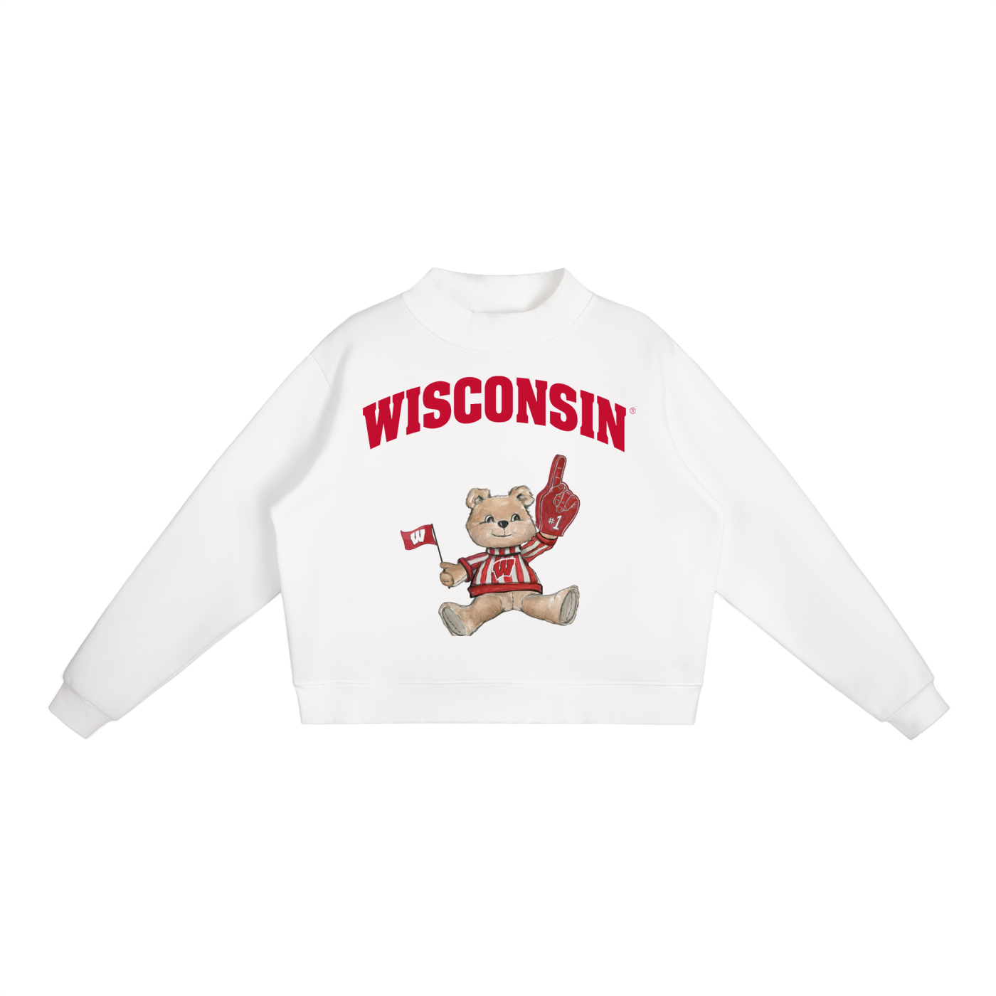 Wisconsin Mock-Neck Crew Sweatshirt