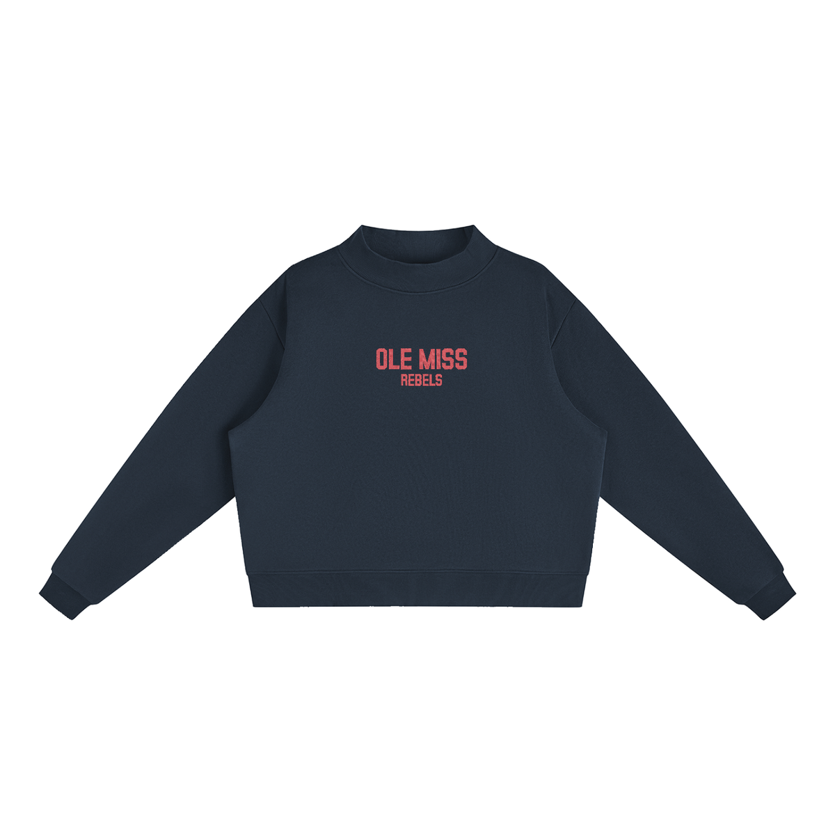 Ole Miss Embroidered Mock-Neck
