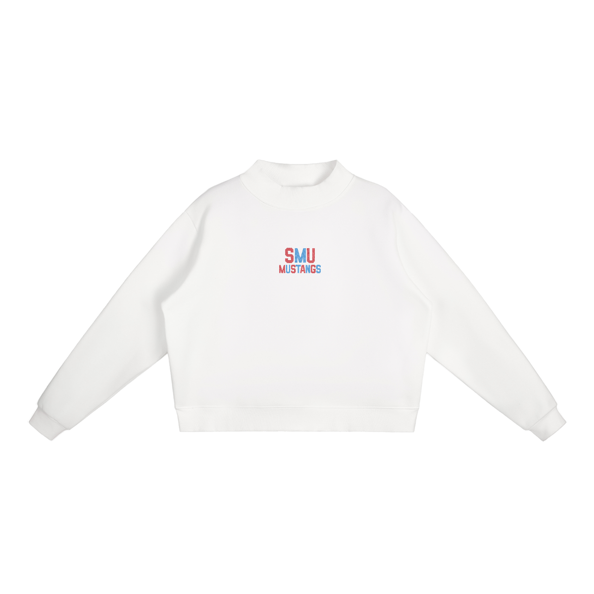SMU Embroidered Mock-Neck