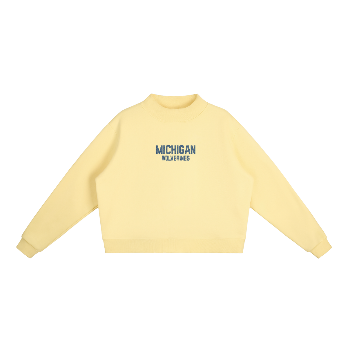 Michigan Embroidered Mock-Neck