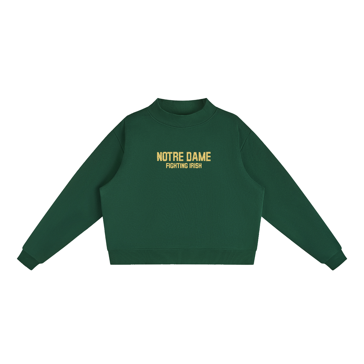 Notre Dame Embroidered Mock-Neck