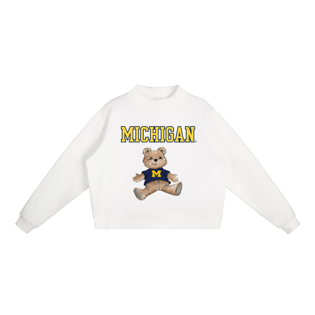 University of Michigan Mock Neck Crew Sweatshirt