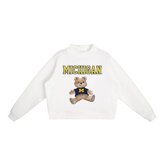 University of Michigan Mock Neck Crew Sweatshirt