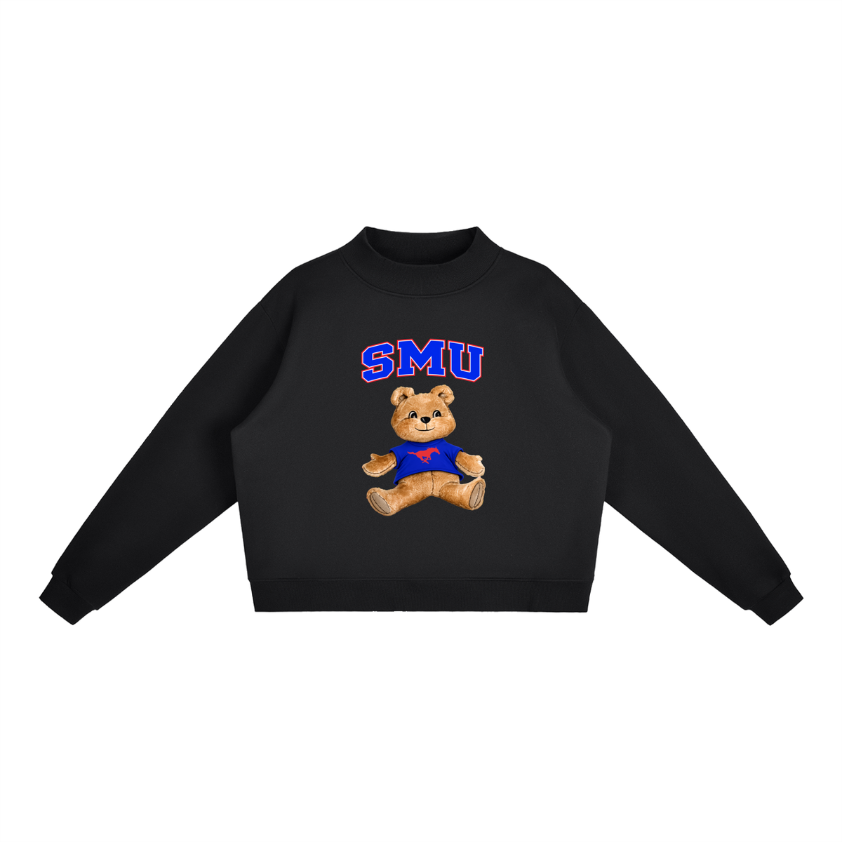 SMU Mock-Neck Crew Sweatshirt