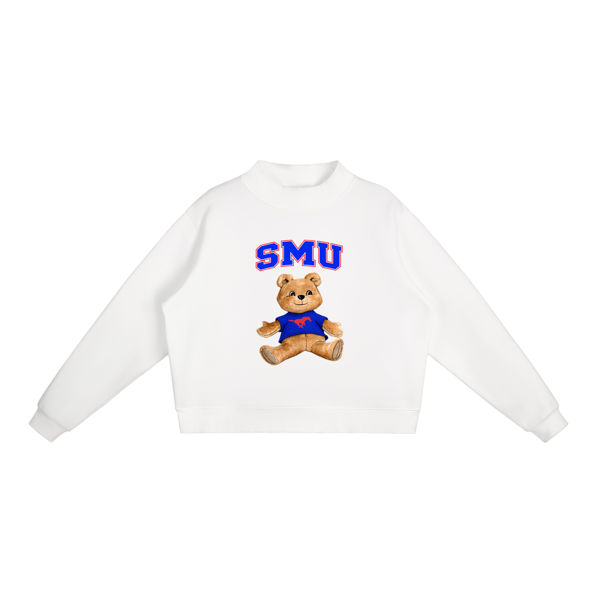 SMU Mock-Neck Crew Sweatshirt