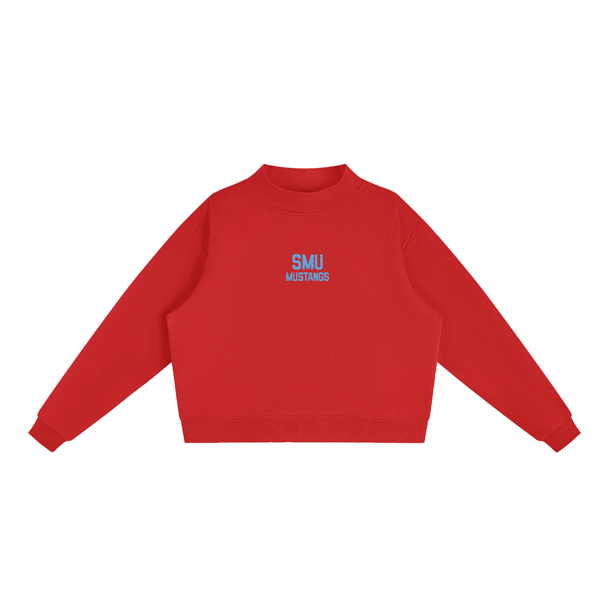 SMU Embroidered Mock-Neck