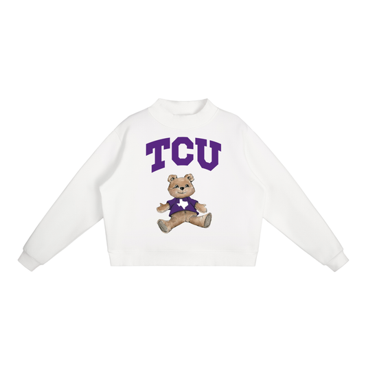 TCU Mock-Neck Crew Sweatshirt