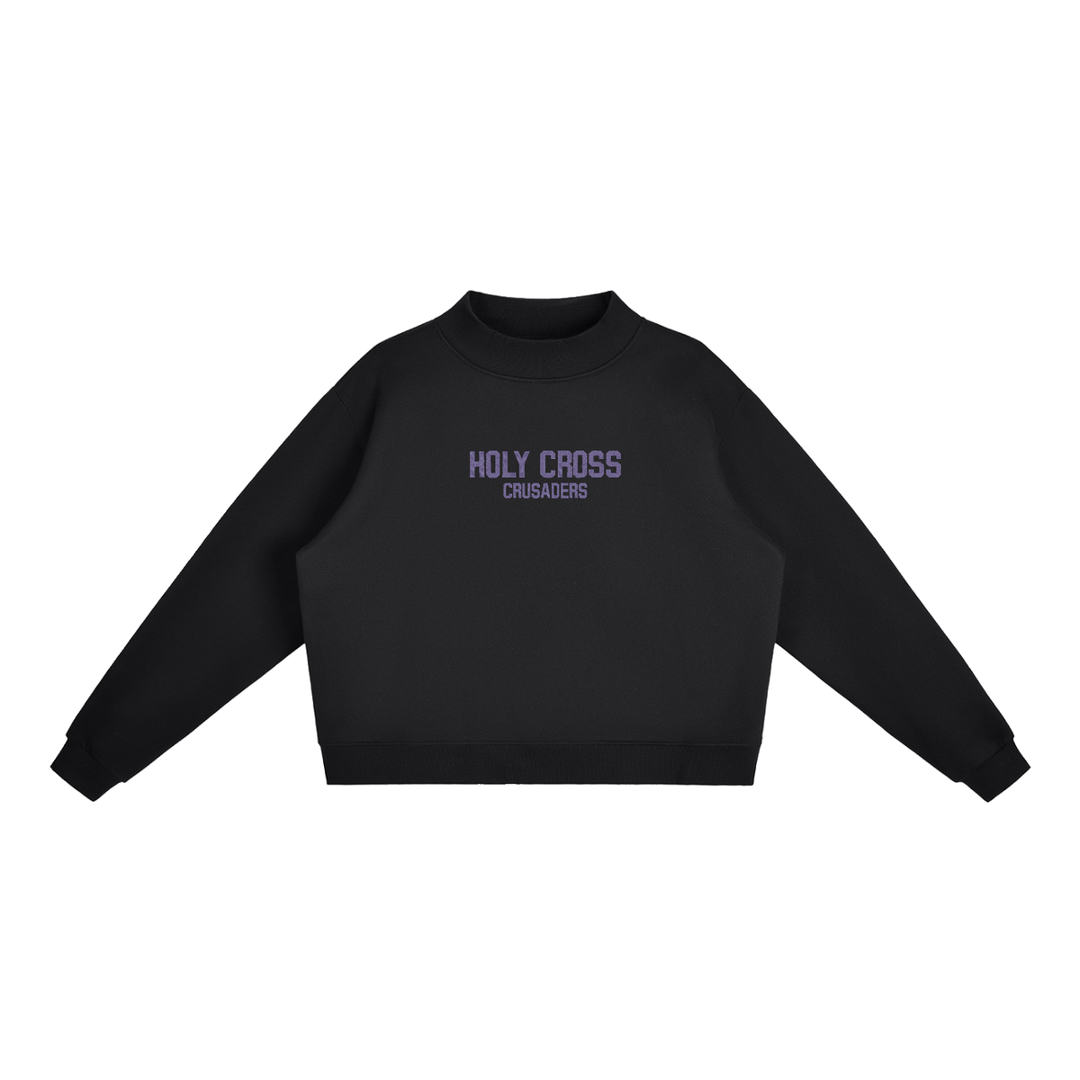Holy Cross Embroidered Mock-Neck