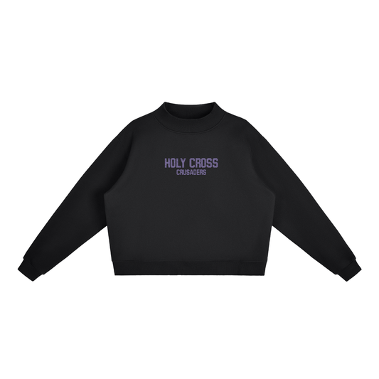 Holy Cross Embroidered Mock-Neck