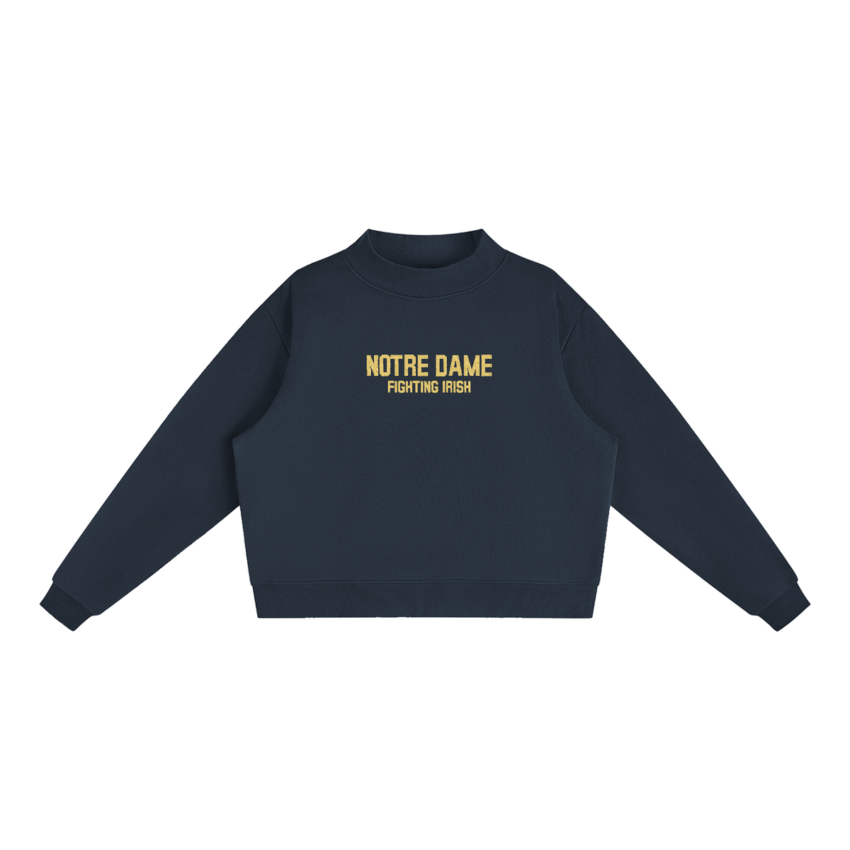 Notre Dame Embroidered Mock-Neck