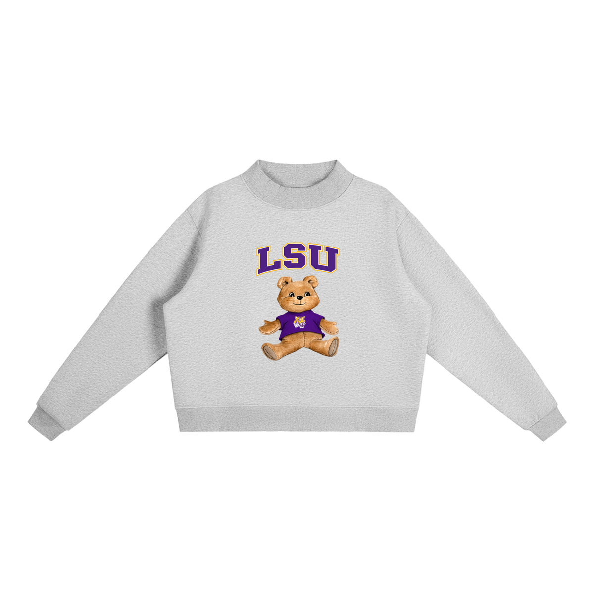 LSU Mock-Neck Crew Sweatshirt