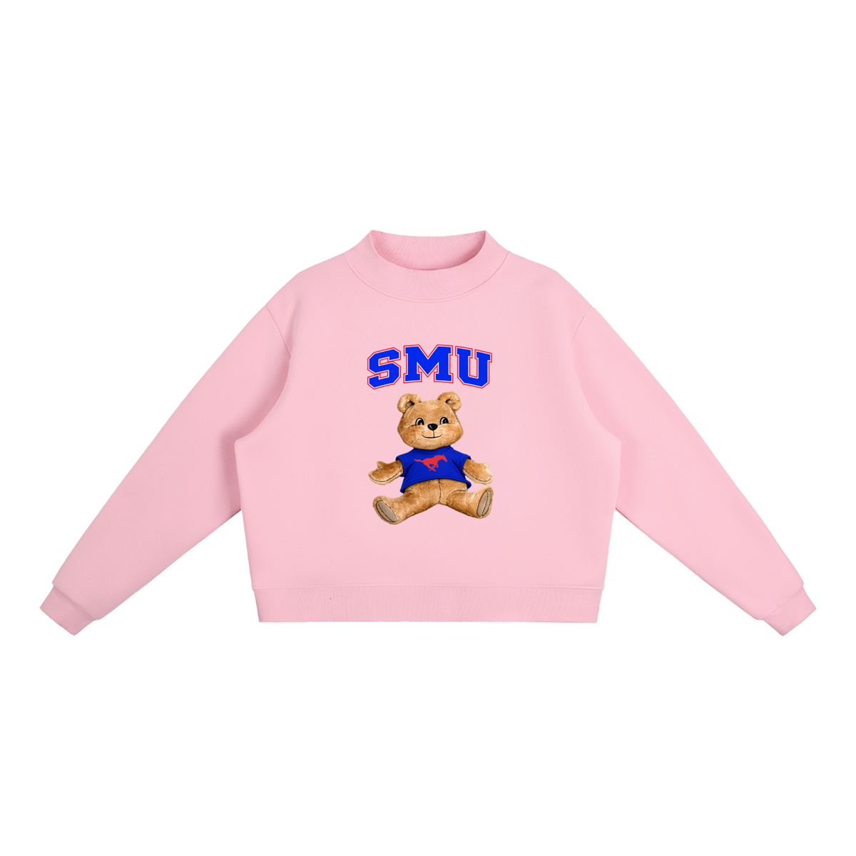 SMU Mock-Neck Crew Sweatshirt