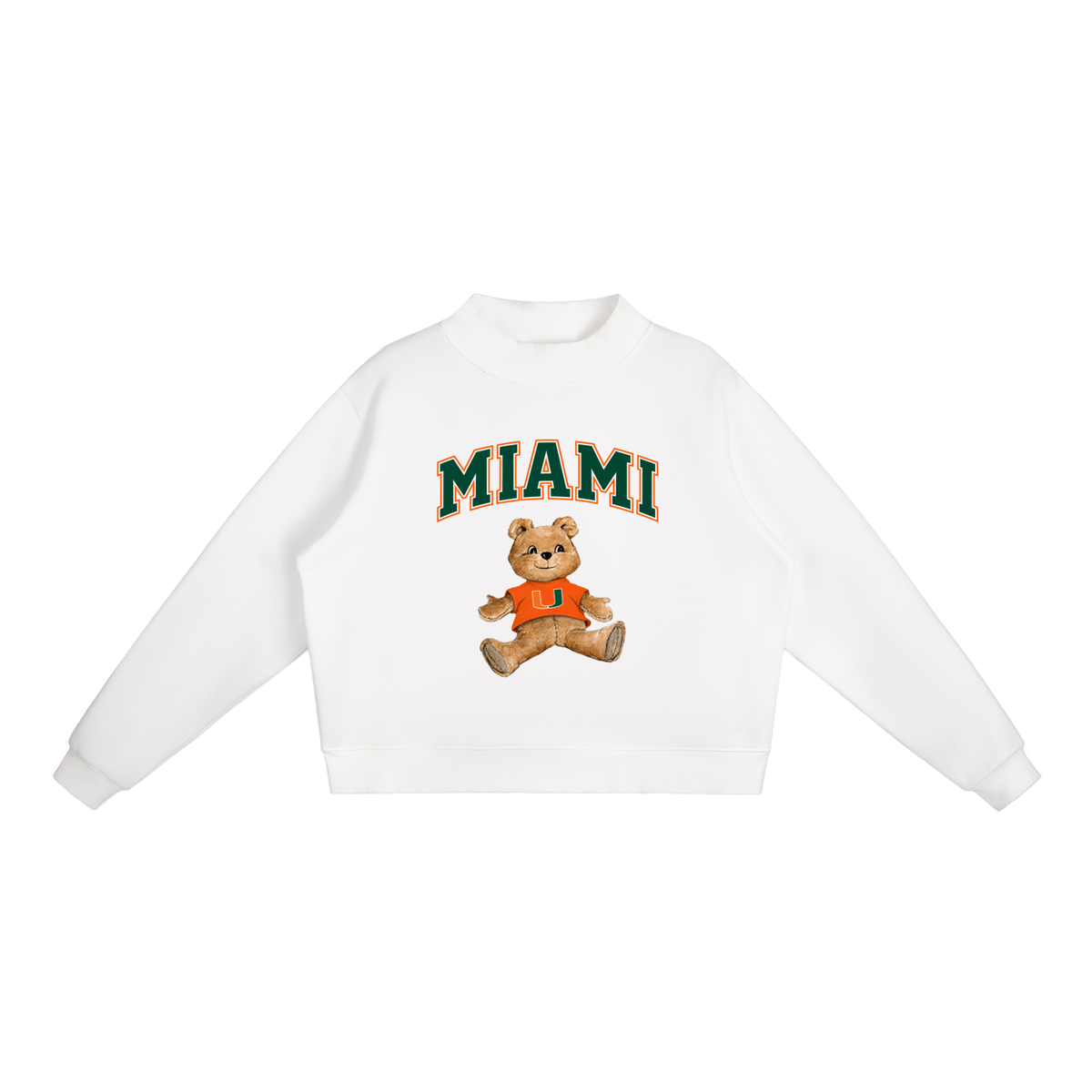 University of Miami Mock-Neck Crew Sweatshirt